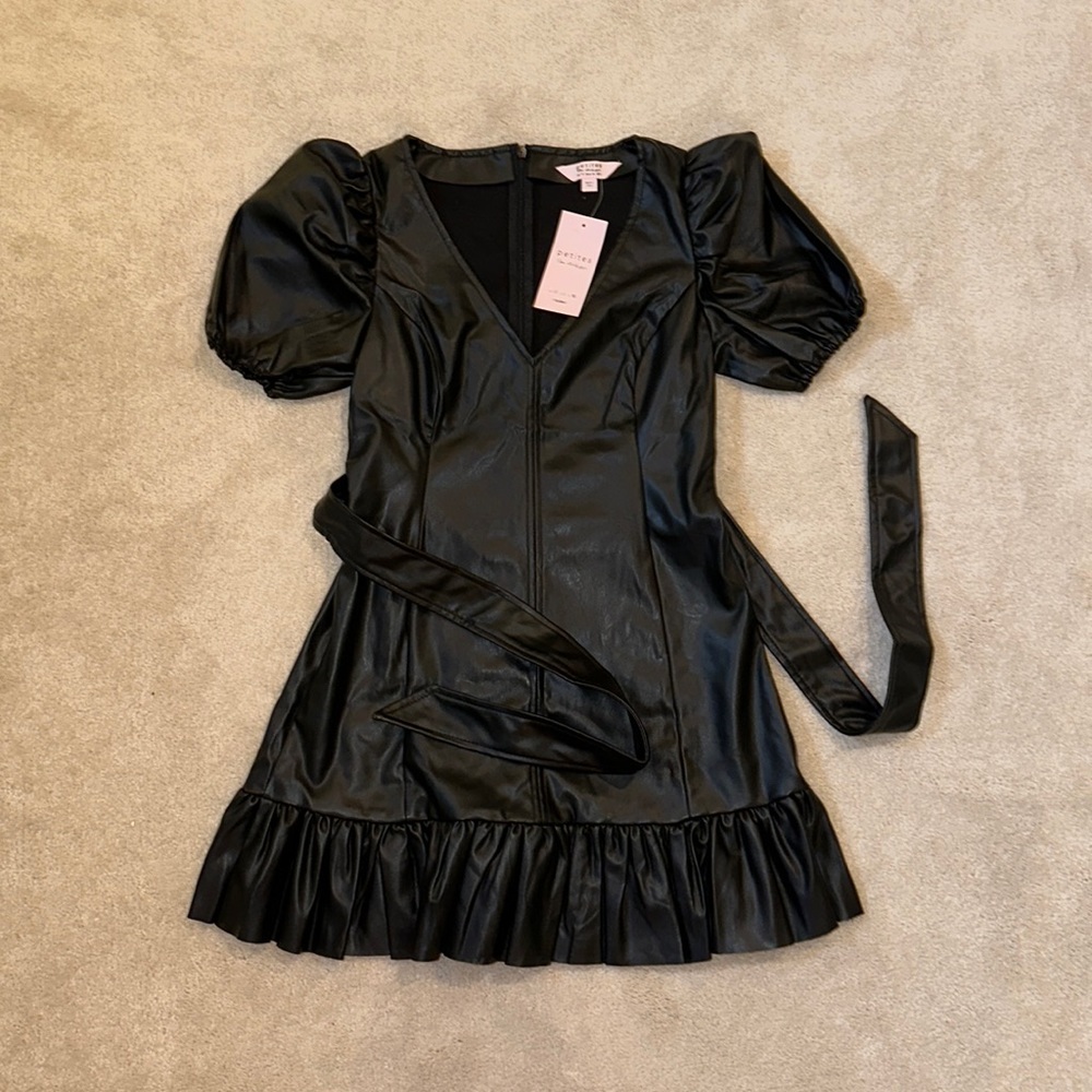 Miss Selfridge Petite Faux Leather Dress